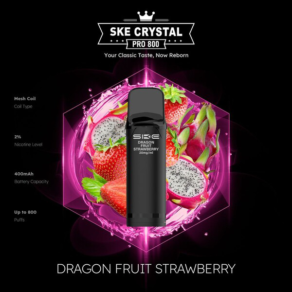 Crystal SKE Pro 800 Pod System Dragon Fruit Strawberry