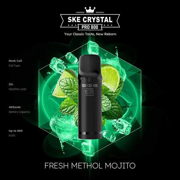 Crystal SKE Pro 800 Pod System Fresh Menthol Mojito
