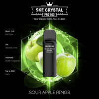 Crystal SKE Pro 800 Pod System Sour Apple Rings