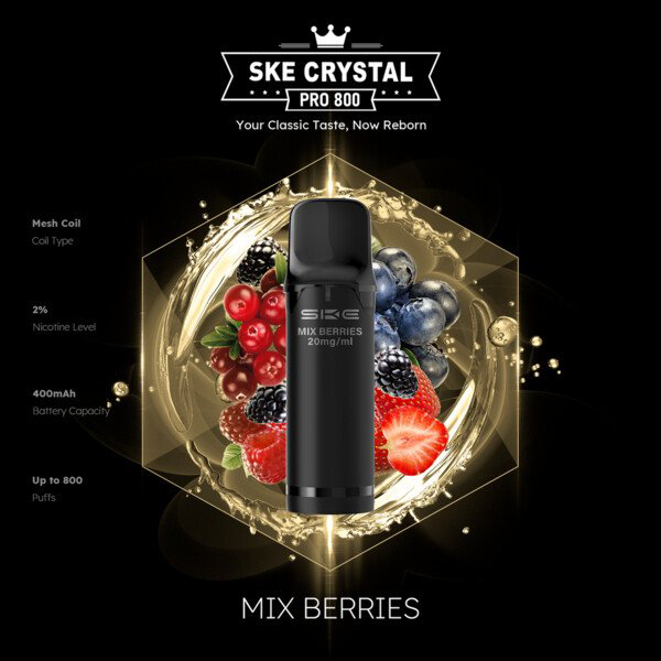 Crystal SKE Pro 800 Pod System Mix Berries