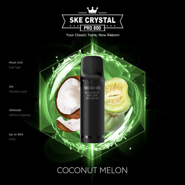 Crystal SKE Pro 800 Pod System Coconut Melon