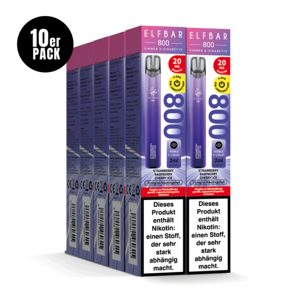 ELFBAR 800 - Strawberry Raspberry Cherry Ice 20mg – Produktansicht 3