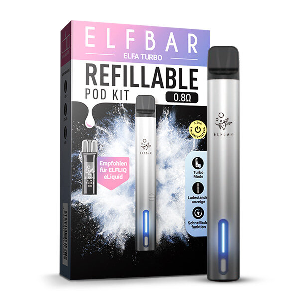ELFBAR ELFA TURBO Refillable Aurora Black 0,8 Ohm