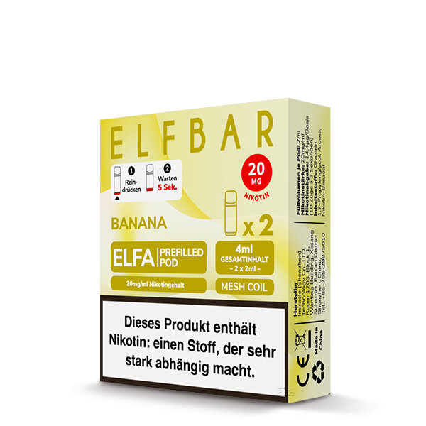 ELFBAR ELFA POD Banana 20mg – Produktansicht 3