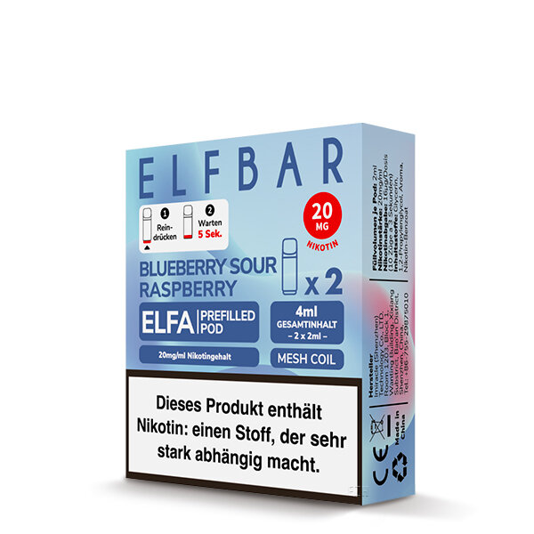 ELFBAR ELFA POD Blueberry Sour Raspberry 20mg – Produktansicht 3