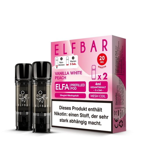 ELFBAR ELFA POD Vanilla White Peach 20mg