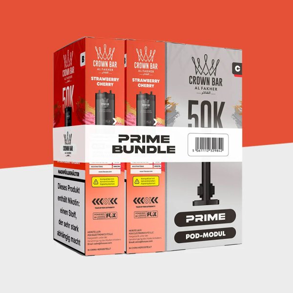 Al Fakher Hypermax 50K Prime- Pod Bundle Strawberry Cherry