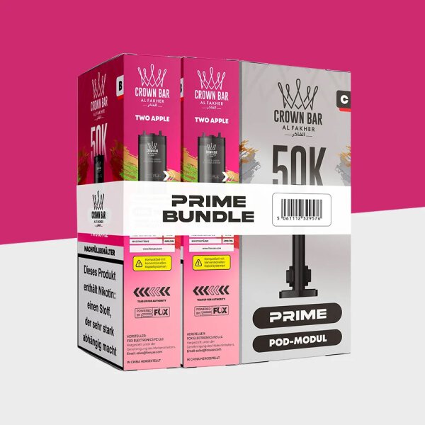 Al Fakher Hypermax 50K Prime- Pod Bundle Two Apple
