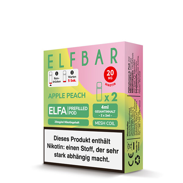 ELFBAR ELFA POD Apple Peach 20mg – Produktansicht 3