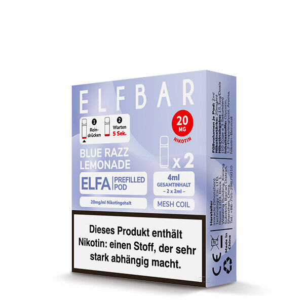 ELFBAR ELFA POD Blue Razz Lemonade 20mg – Produktansicht 3