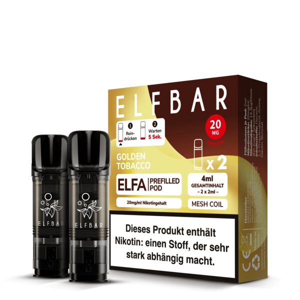 ELFBAR ELFA POD Golden Tobacco 20mg
