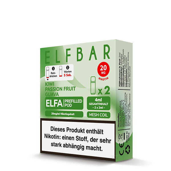 ELFBAR ELFA POD Kiwi Passionsfruit Guava 20mg – Produktansicht 3