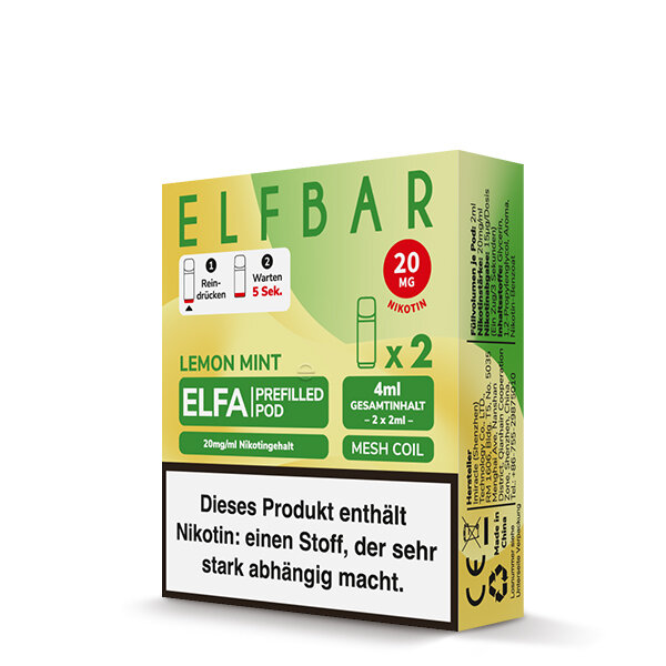 ELFBAR ELFA POD Lemon Mint 20mg – Produktansicht 3