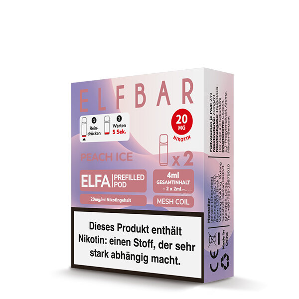 ELFBAR ELFA POD Peach Ice 20mg – Produktansicht 3